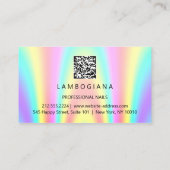 Carte De Visite Logo Nails Studio Holographe QR Code unique (Dos)