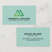 Carte De Visite Logo Naturel Stylisé Vert Montagne (Devant / Derrière)