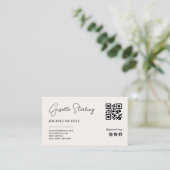 Carte De Visite Logo neutre en beige QR Code Professional Company (Debout devant)
