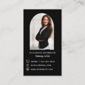 Carte De Visite logo noir arche photo code Qr social media premium (Dos)