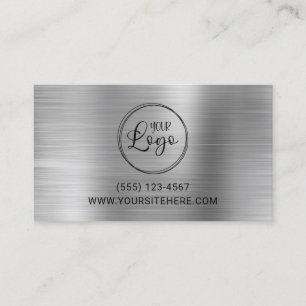 Carte De Visite Logo noir avec URL du site Web en feuille d'argent