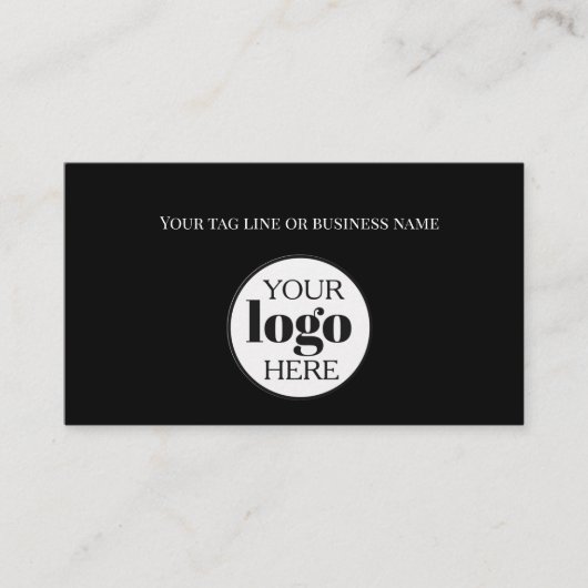 Carte De Visite Logo noir blanc Code QR simple (Devant)