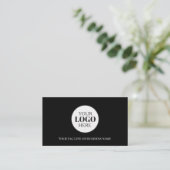 Carte De Visite Logo noir blanc Code QR simple (Debout devant)