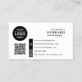 Carte De Visite Logo noir blanc QR Code Boulangerie frontière arge (Dos)