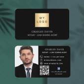 Carte De Visite logo noir blanc QR code photo facebook icône