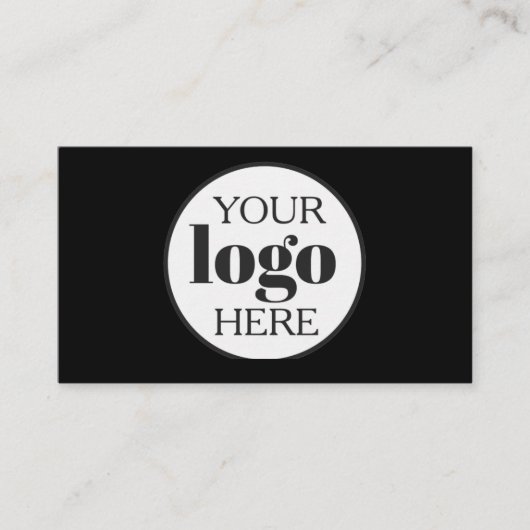 Carte De Visite Logo noir blanc QR Code simple (Devant)