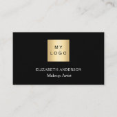 Carte De Visite Logo noir blanc Qr code social media premium (Devant)