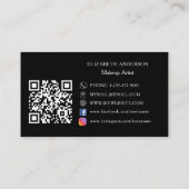 Carte De Visite Logo noir blanc Qr code social media premium (Dos)