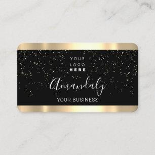 Carte De Visite Logo noir de la liste de maquillage des ongles Gol