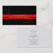 Carte De Visite Logo noir de Raven avec la rayure rouge de (Devant / Derrière)