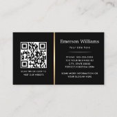 Carte De Visite Logo noir élégant QR code golden gradient diviseur (Devant)