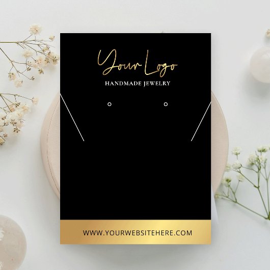 Carte De Visite Logo noir & or Colliers modernes Écran bijoux