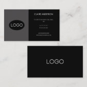 Carte De Visite Logo noir personnalisé (Devant / Derrière)