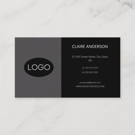 Carte De Visite Logo noir personnalisé (Devant)