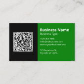Carte De Visite Logo noir vert Code QR (Devant)
