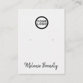 Carte De Visite Logo Nom Argent Black Bijoux Écran d'oreille (Devant)