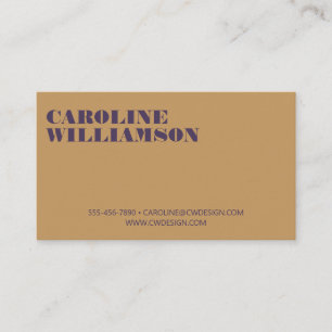 Carte De Visite Logo Nom Gras Minimaliste Jaune Violet Contemporai