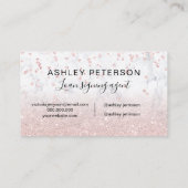 Carte De Visite Logo notaire rose en marbre confetti parties scint (Dos)