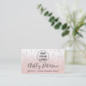 Carte De Visite Logo notaire rose en marbre confetti parties scint (Debout devant)