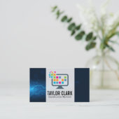 Carte De Visite Logo numérique de la technologie informatique | Él (Debout devant)