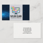 Carte De Visite Logo numérique de la technologie informatique | Él (Devant / Derrière)