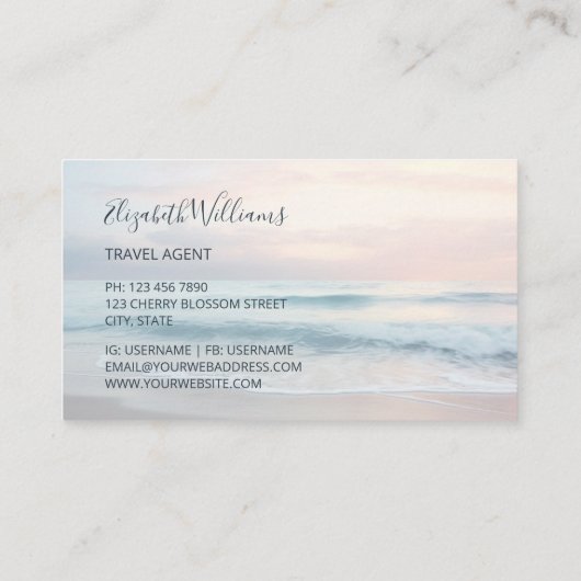 Carte De Visite Logo Ocean Pastel Colors (Dos)