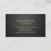 Carte De Visite Logo Old Crow Gold Bird Élégant cuir noir (Dos)