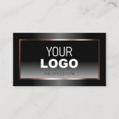 Carte De Visite Logo Ombre Rose Gold Frame noir et blanc (Devant)