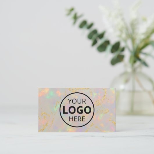 Carte De Visite Logo Opal Stone Code QR (Debout devant)
