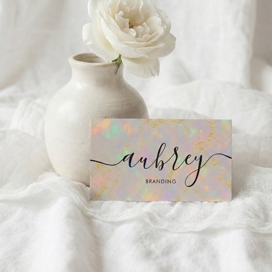 Carte De Visite Logo Opal Stone Code QR