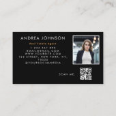 Carte De Visite Logo Or Agent Immobilier Photo Qr Code Social (Dos)