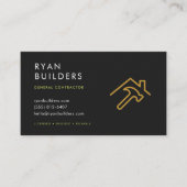 Carte De Visite Logo Or Construction Moderne Noir Et Or (Devant)