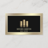 Carte De Visite Logo or de construction immobilière professionnell (Devant)