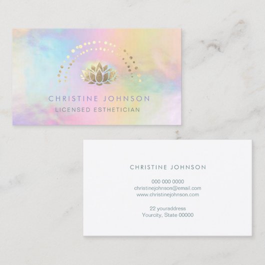 Carte De Visite logo or lotus (Devant / Derrière)