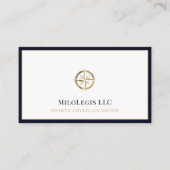 Carte De Visite Logo Or Professionnel Bleu Nuit Or (Devant)