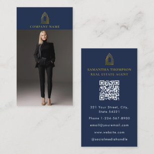 Carte De Visite Logo Or Professionnel Photo Agent Immobilier