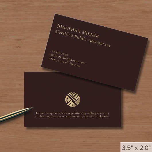 Carte De Visite Logo Or Professionnel Simple