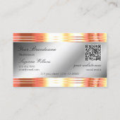 Carte De Visite Logo or Rose brillant argent brillant Code QR (Dos)