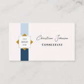 Carte De Visite Logo Or tendance Blue Stripes (Devant)