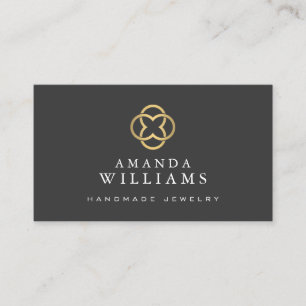 Carte De Visite Logo Or Vestige Moderne Boutique Luxe Gris foncé
