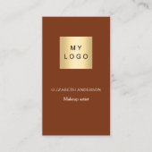 Carte De Visite Logo orange brûlé rouille Qr code Facebook (Devant)