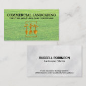 Carte De Visite Logo Outils de jardinage | Herbe | Paysage (Devant / Derrière)