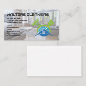 Carte De Visite Logo Outils de nettoyage Services | Salle de séjou (Devant / Derrière)