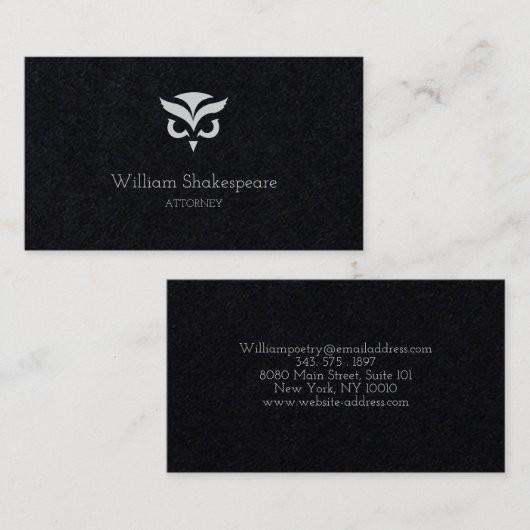 Carte De Visite Logo Owl Bird (Devant / Derrière)