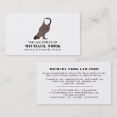 Carte De Visite Logo Owl, Professionnel Juridique (Devant / Derrière)
