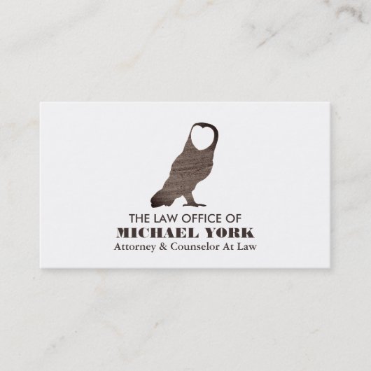 Carte De Visite Logo Owl, Professionnel Juridique (Devant)