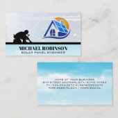 Carte De Visite Logo Panneaux solaires | Technicien de toiture (Devant / Derrière)