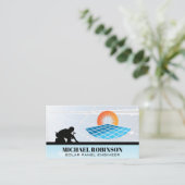 Carte De Visite Logo Panneaux solaires | Technicien en énergie (Debout devant)