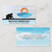 Carte De Visite Logo Panneaux solaires | Technicien en énergie (Devant / Derrière)