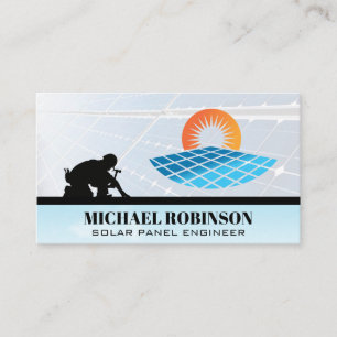 Carte De Visite Logo Panneaux solaires   Technicien en énergie